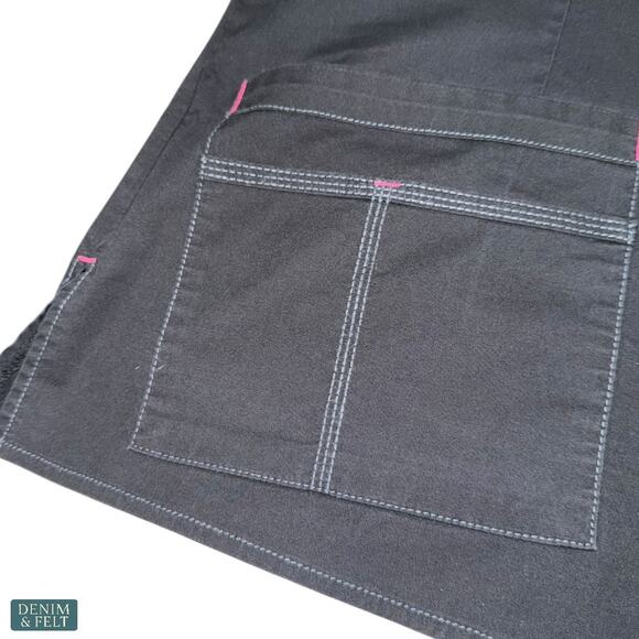 WonderWink WonderFlex Black VNeck Utility Scrub Top Stretch Pockets XL Boho Chic - Picture 4 of 9